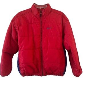 Nike Red and Blue Reversible Throwback Puffer Jacket, Small